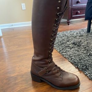 Nine West Leather, Knee high lace up boots